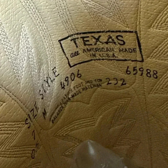 Vintage Texas Boot Co. Suede Cowboy Embroidered Boots – Style 4906 Tan Women’s 7 - Picture 10 of 10